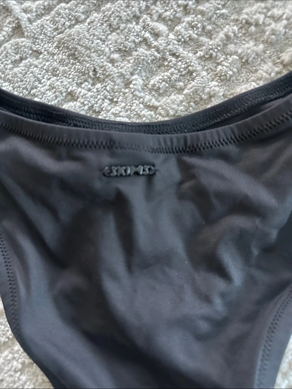 Skims Black Sig Swim Ultimate Push-Up Bikini Top 7 + Cheeky Tanga Bottom S NWT